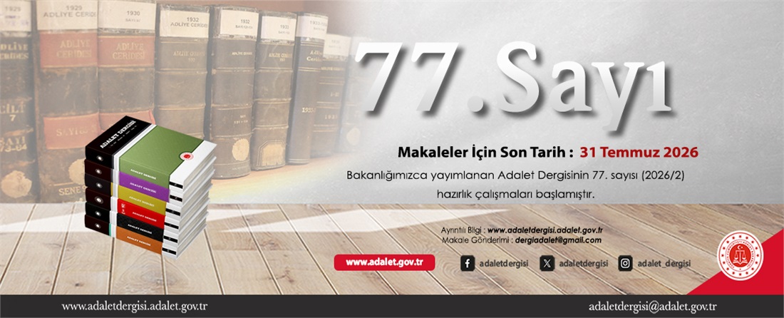 Adalet Dergisi 77. Sayı Duyurusu